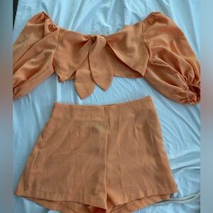 Matching set crop top with shorts